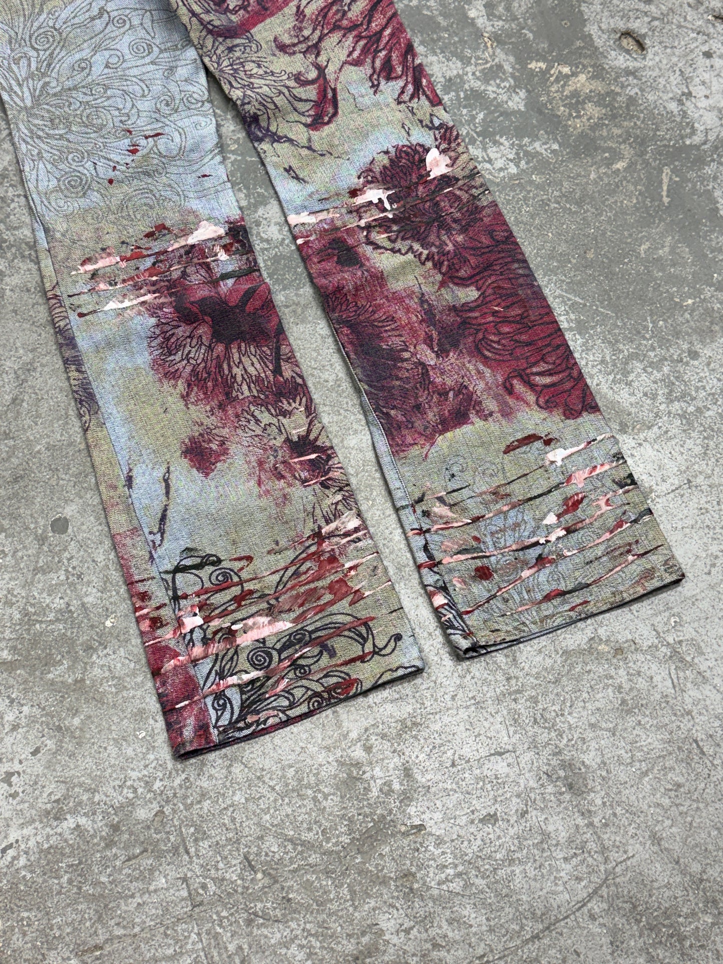 Just Cavalli Flower Print Bootcut Jeans
