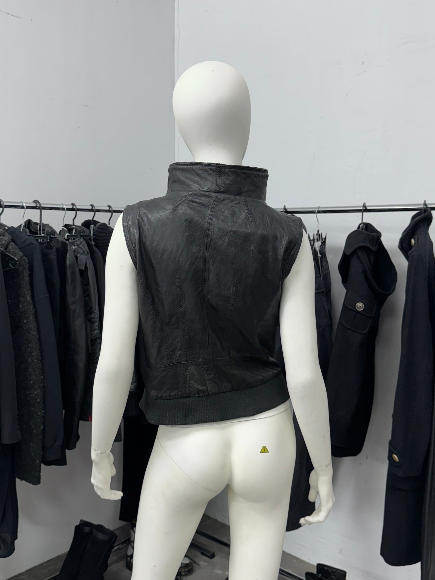 Asymmetrical Leather Vest