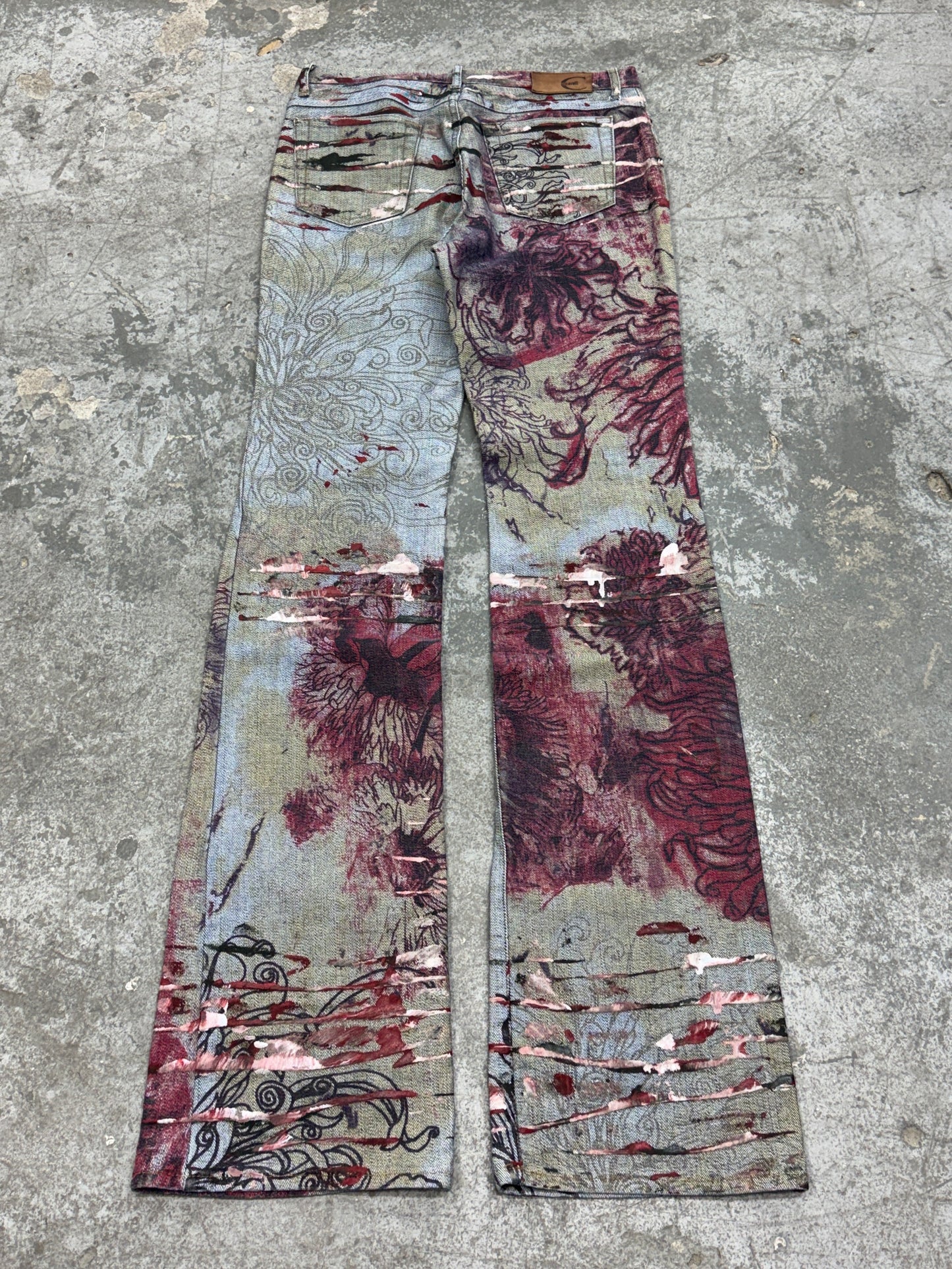 Just Cavalli Flower Print Bootcut Jeans