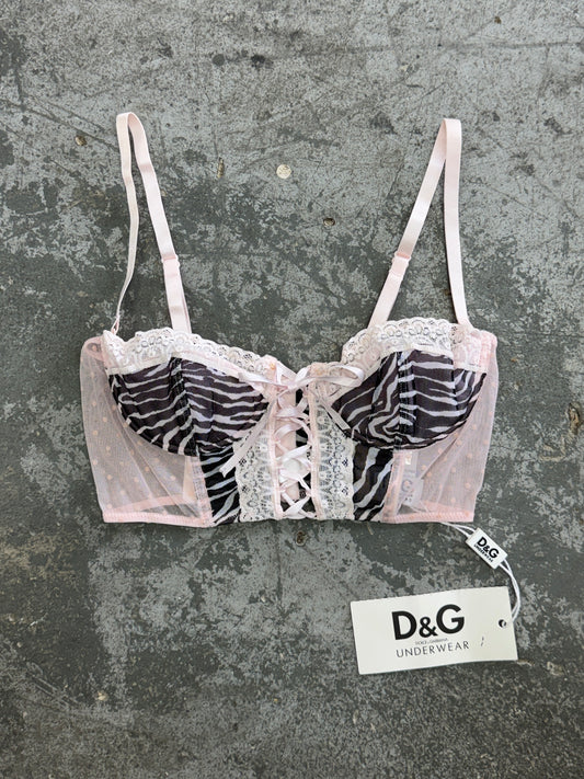 Dolce&Gabbana Pink Zebra Corset Top