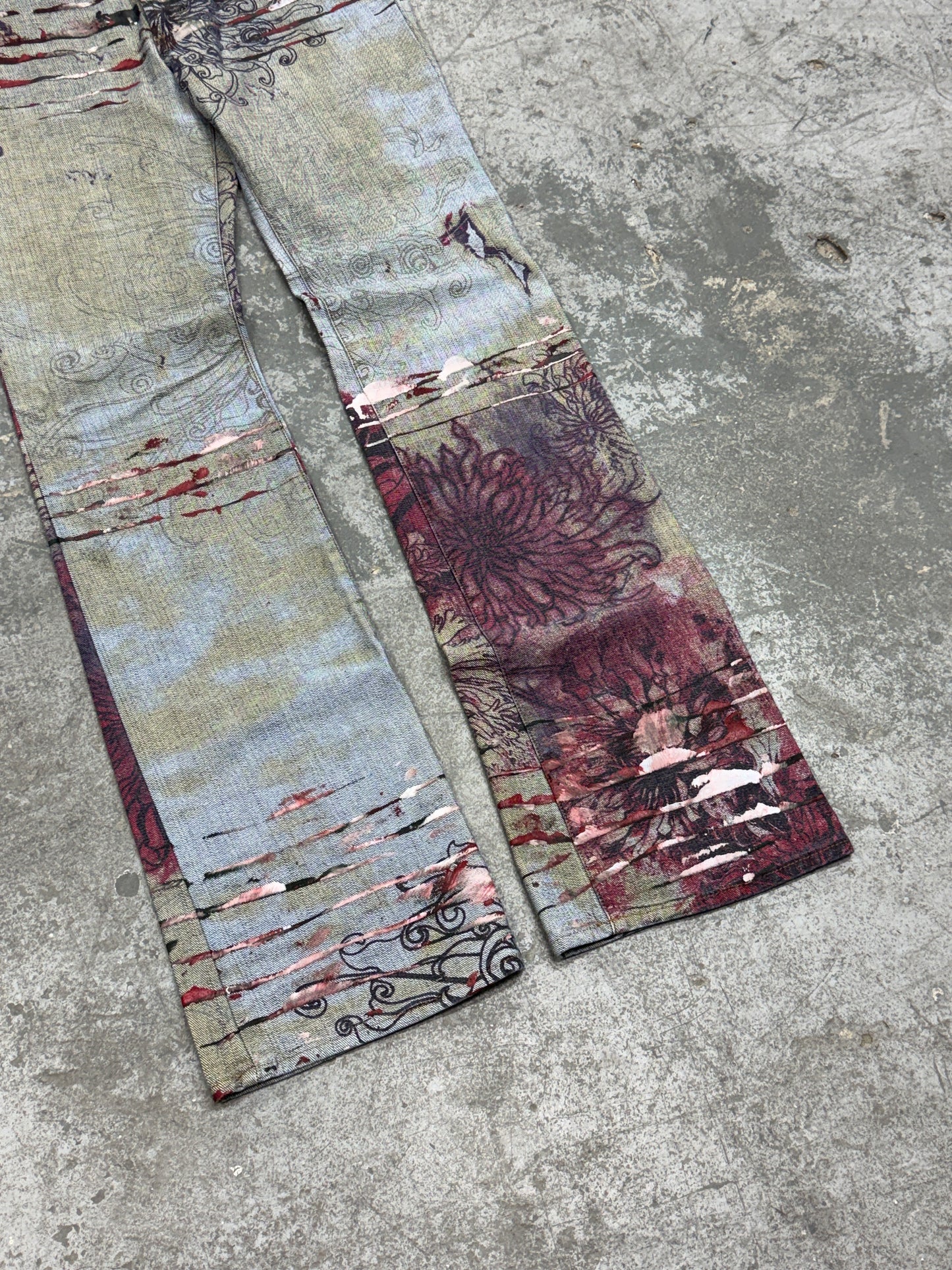 Just Cavalli Flower Print Bootcut Jeans