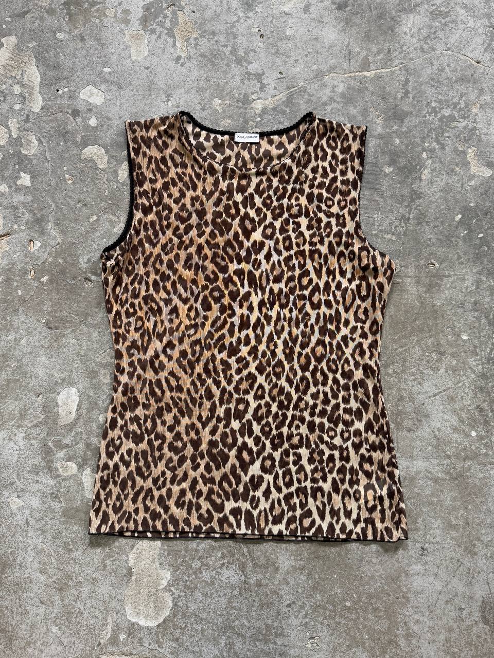 Vintage 2000s Dolce & Gabbana Underwear Leopard Print Tank Top