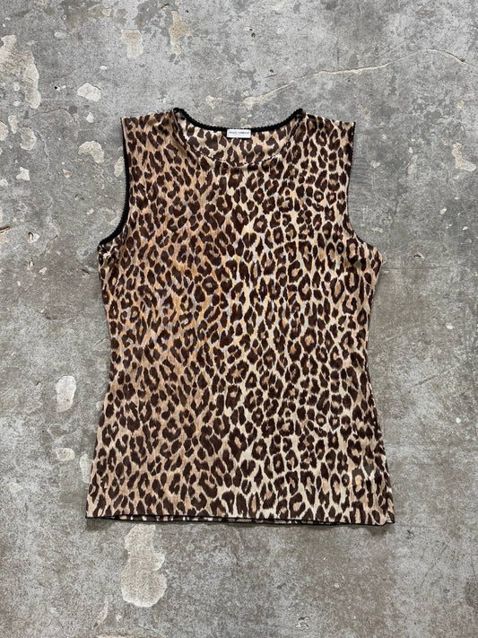 Vintage 2000s Dolce & Gabbana Underwear Leopard Print Tank Top