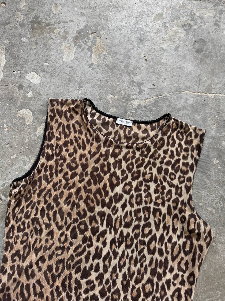 Vintage 2000s Dolce & Gabbana Underwear Leopard Print Tank Top