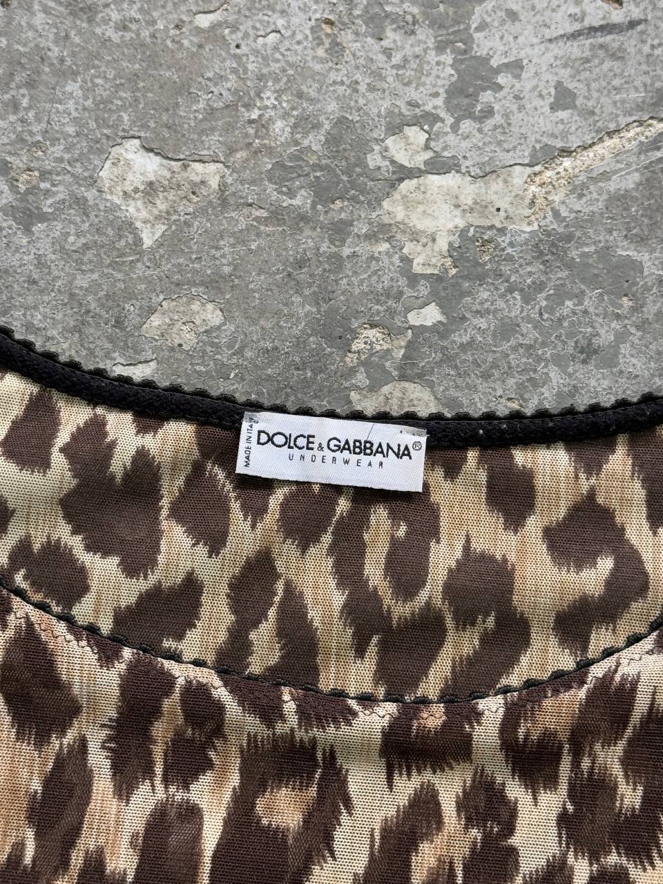Vintage 2000s Dolce & Gabbana Underwear Leopard Print Tank Top