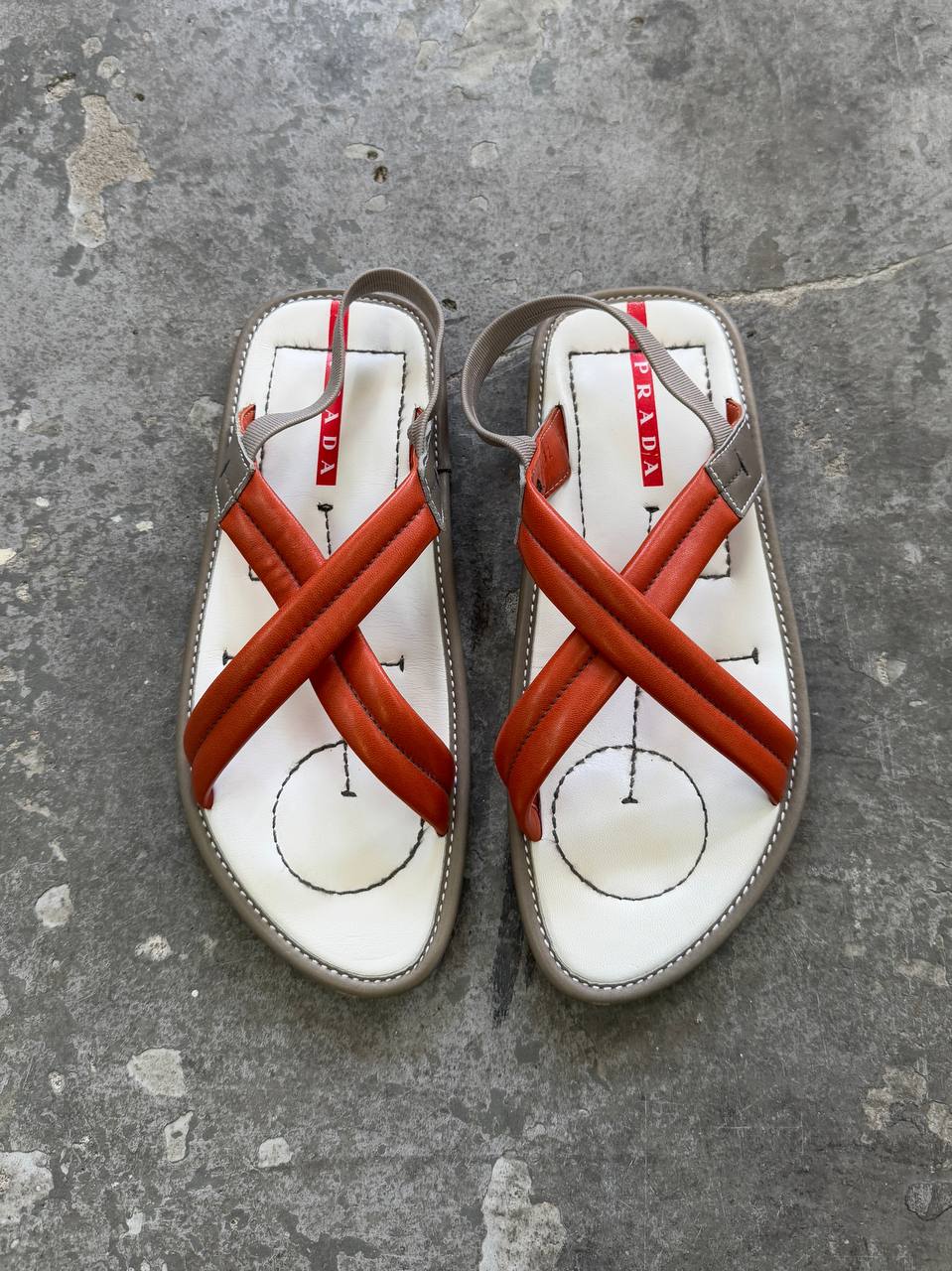 Vintage Prada Leather Sandal Slippers 2000s