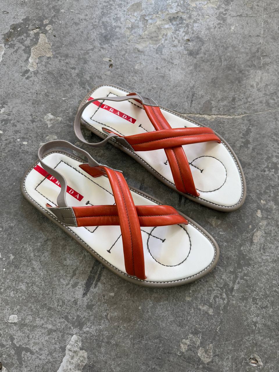 Vintage Prada Leather Sandal Slippers 2000s
