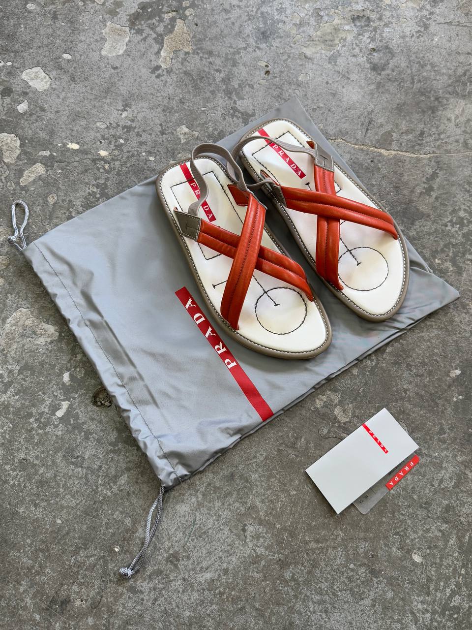 Vintage Prada Leather Sandal Slippers 2000s