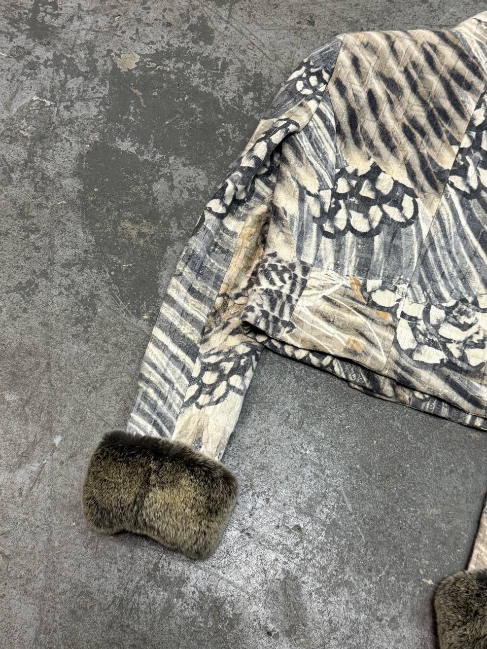 Roberto Cavalli Wool Jacket with Fur Cuffs
