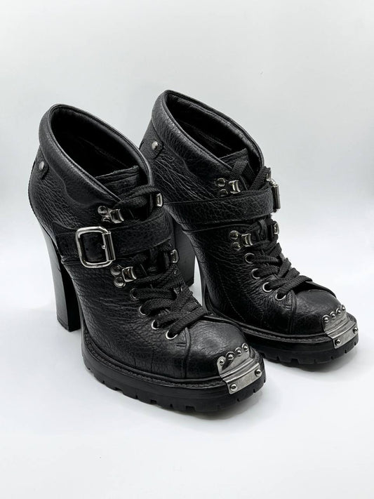 MIU MIU Leather Lace-Up Heels