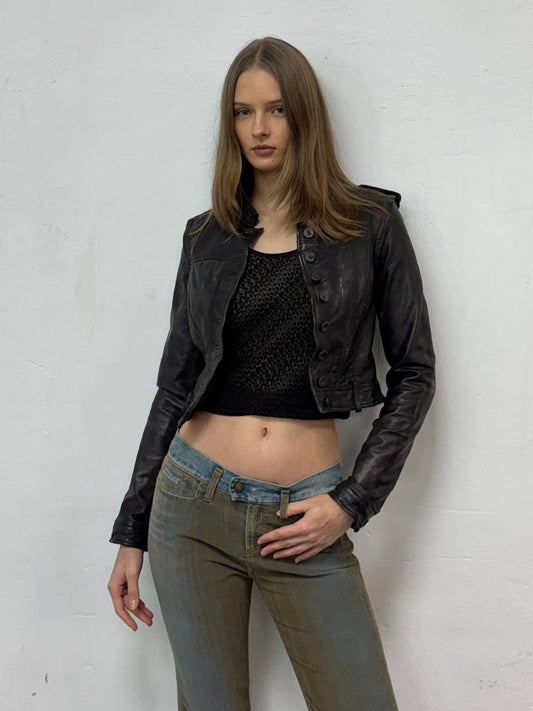 Vintage Genuine Leather Transformer Jacket/Vest