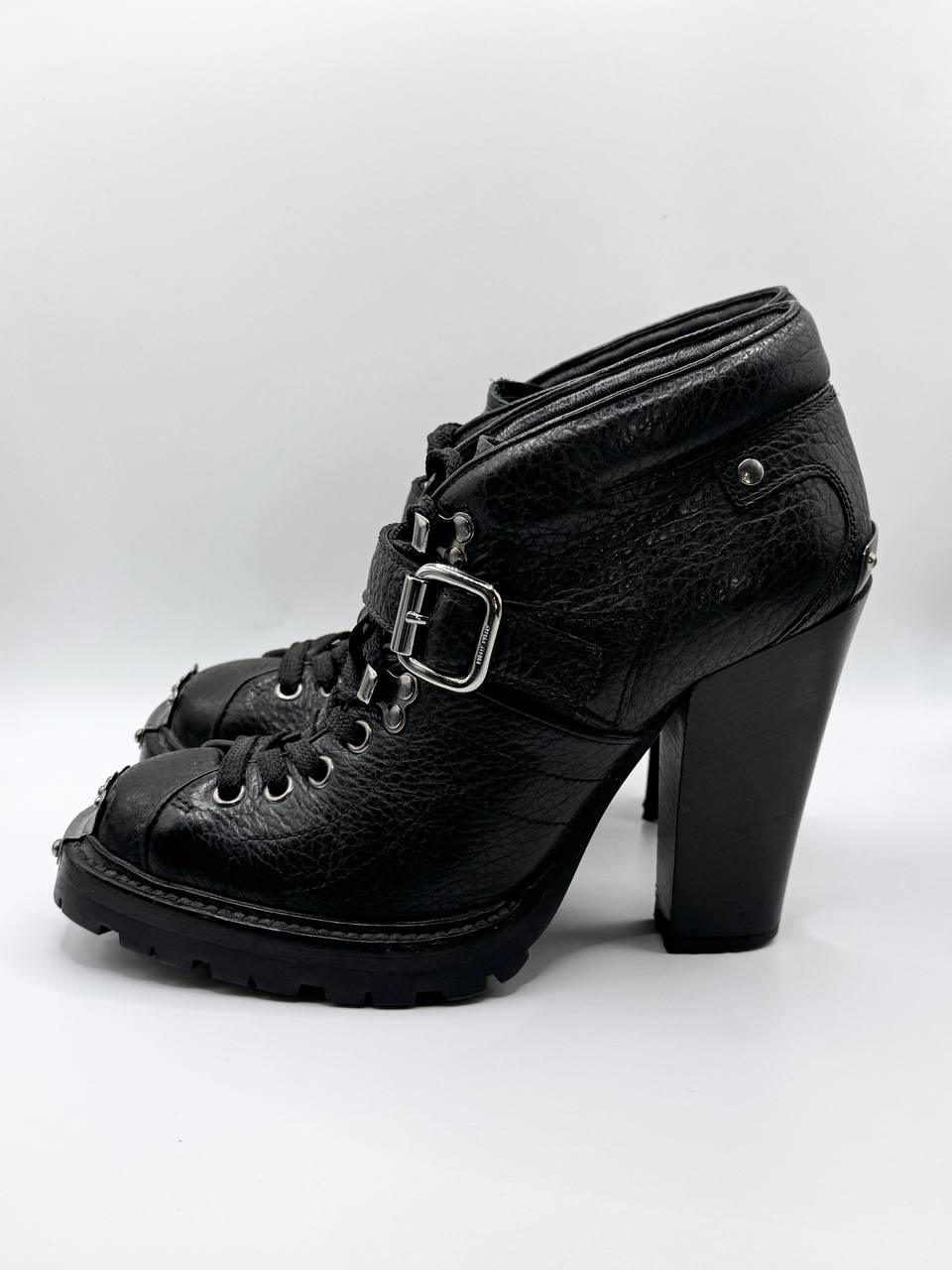 MIU MIU Leather Lace-Up Heels