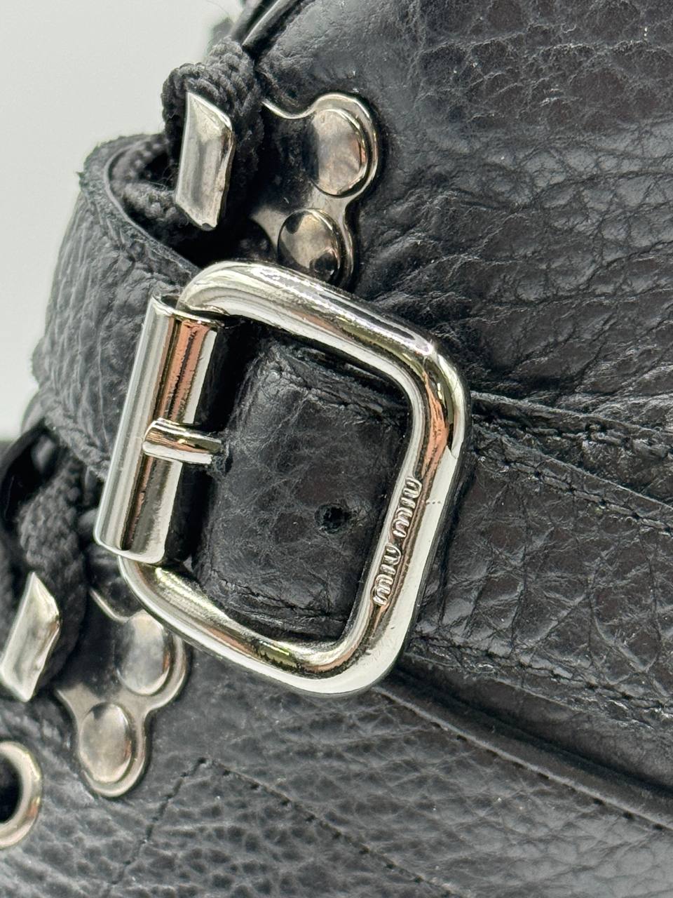 MIU MIU Leather Lace-Up Heels