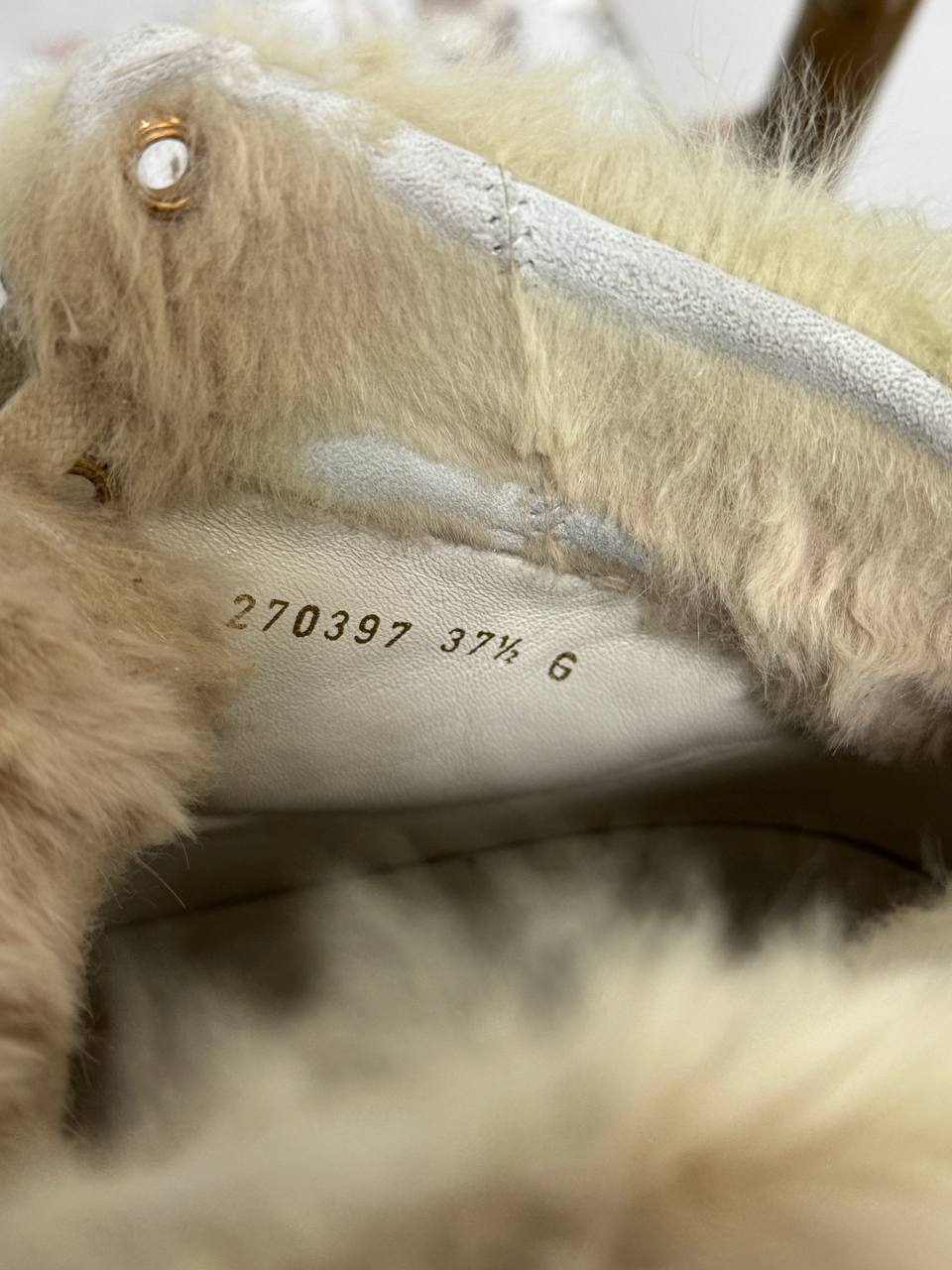 Monogram Gucci High-Top Sneakers with Fur Leather