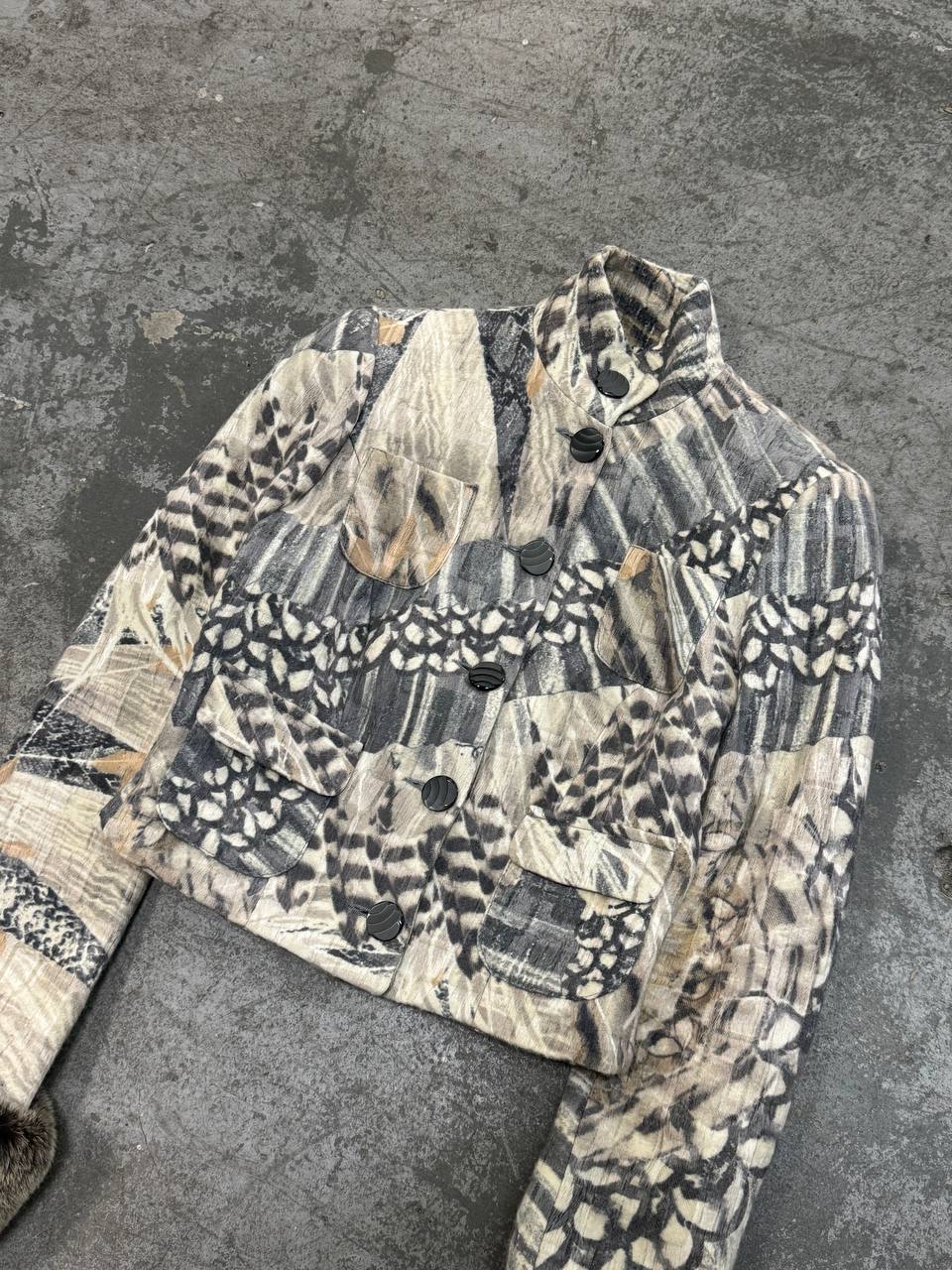 Roberto Cavalli Wool Jacket with Fur Cuffs