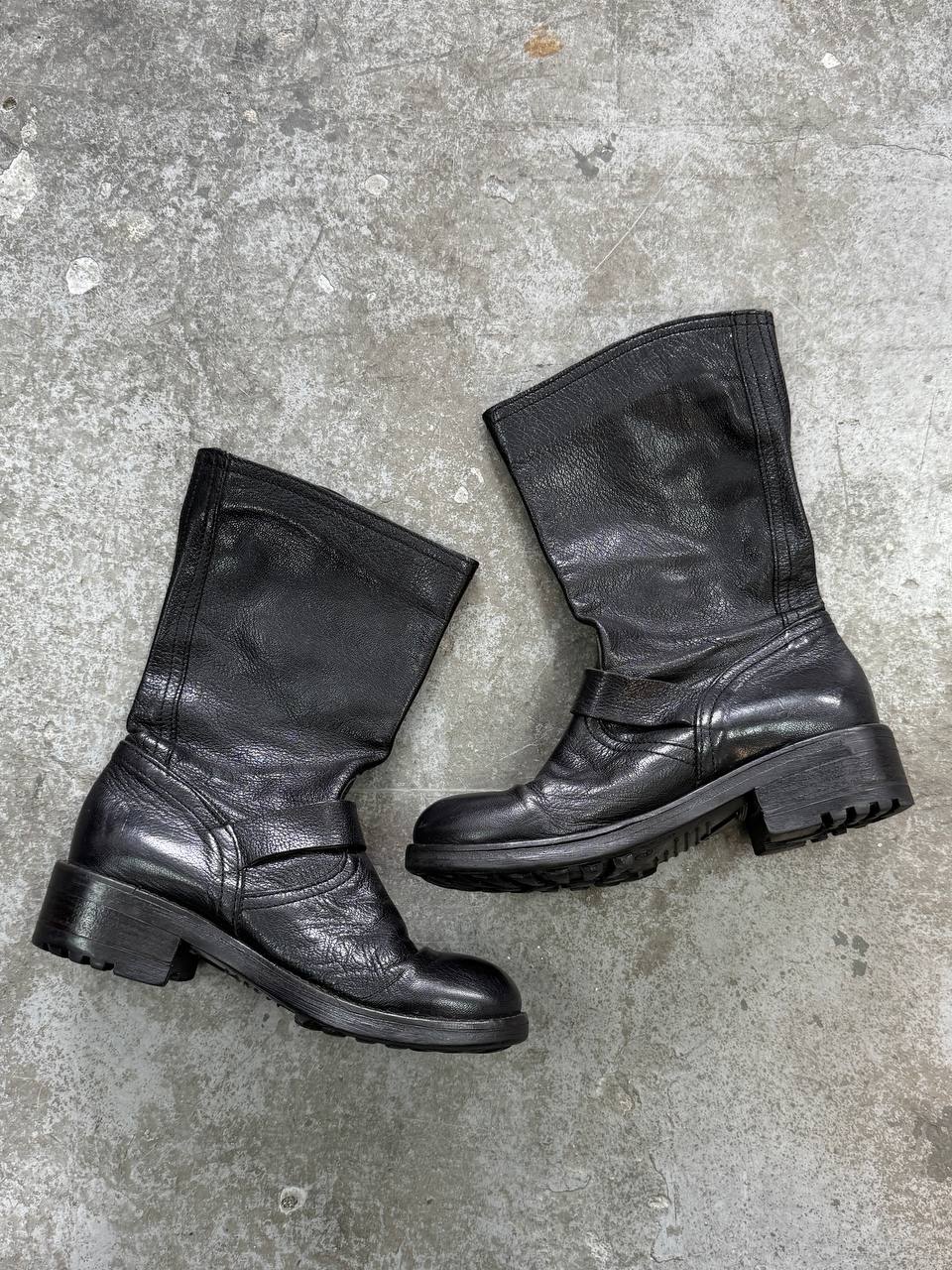 Vintage Genuine Leather Boots with Studs