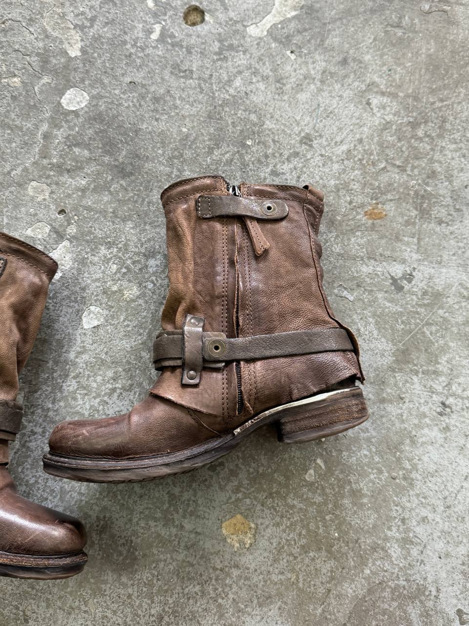 Vintage Leather Biker Boots A.S.98