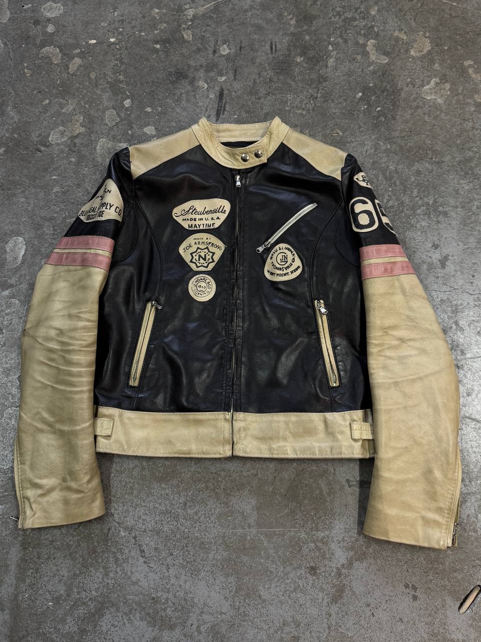 Vintage Racing Leather Jacket Made in Italy