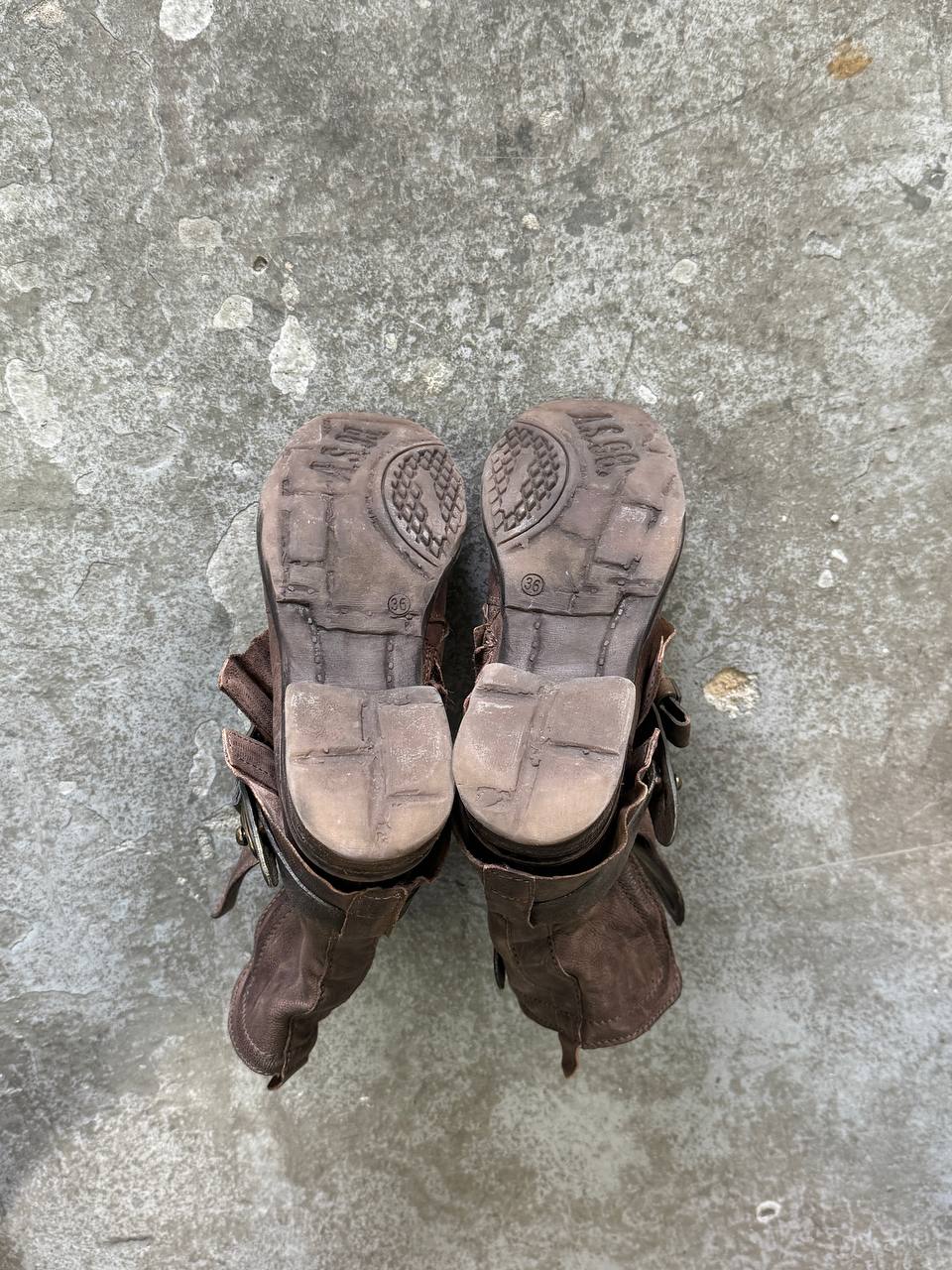 Vintage Leather Biker Boots A.S.98