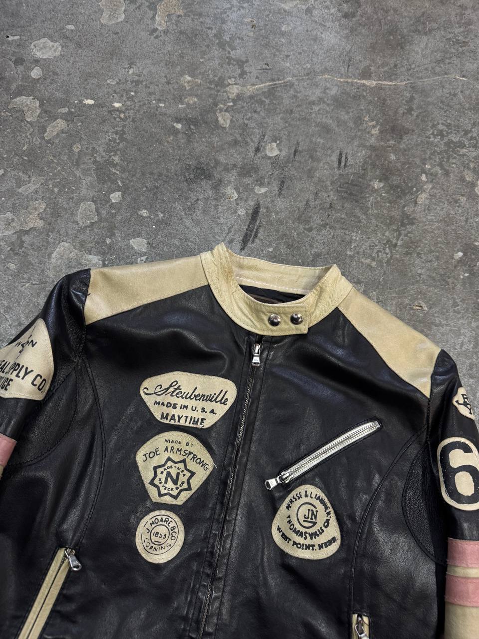 Vintage Racing Leather Jacket Made in Italy
