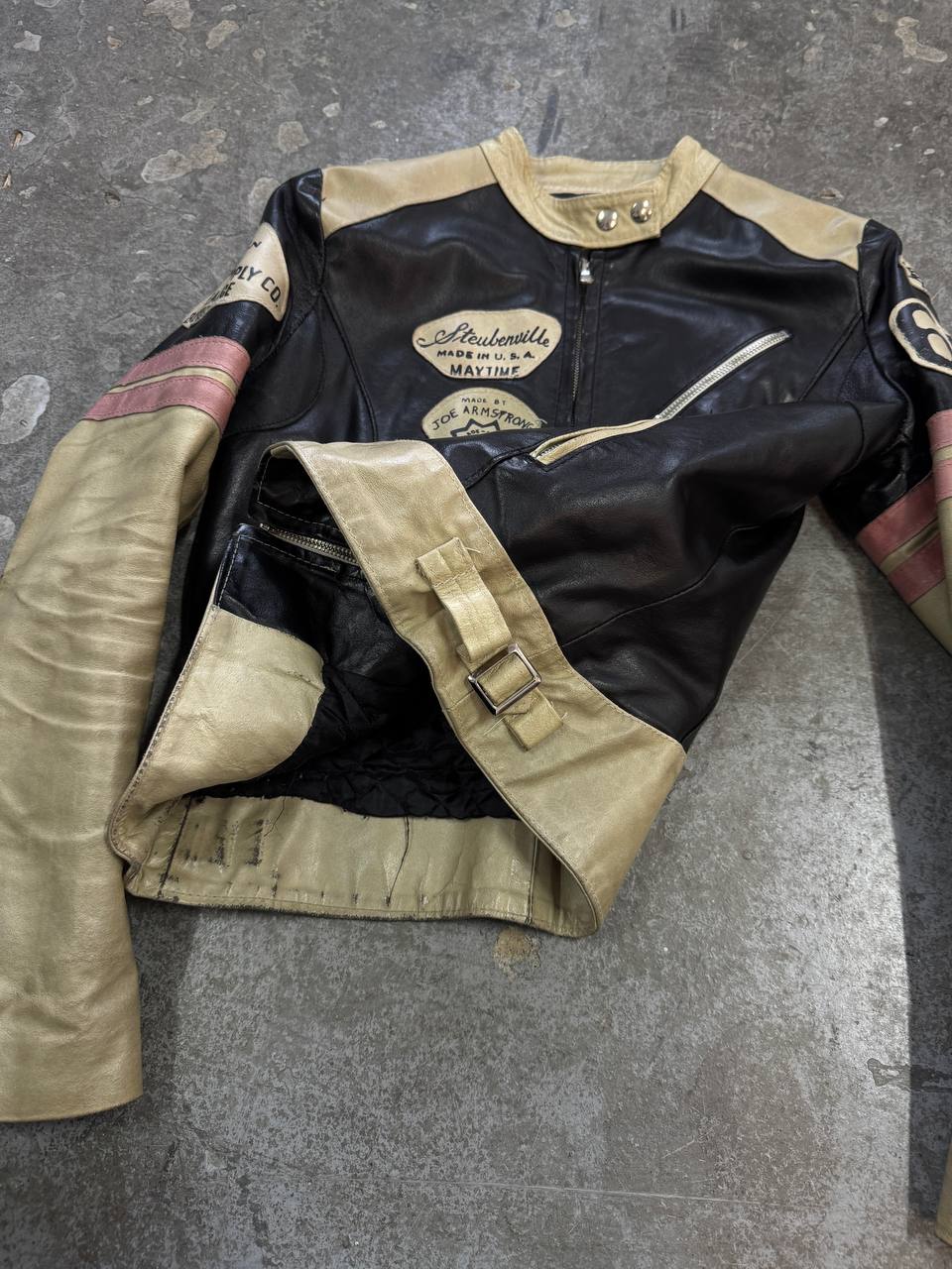Vintage Racing Leather Jacket Made in Italy