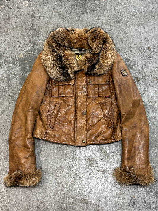 Vintage Belstaff Real Leather With Real Fur Jacket