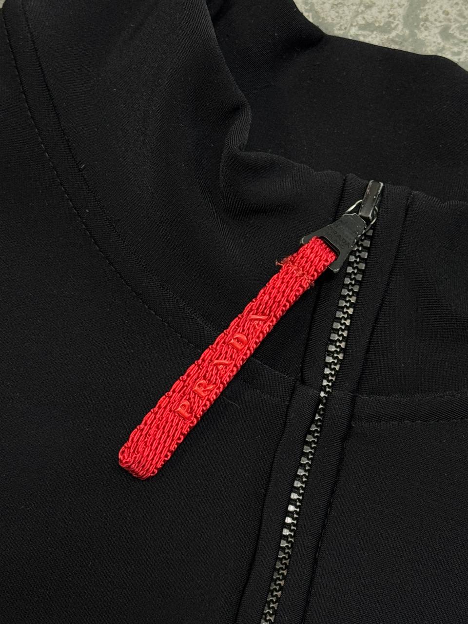 Prada Linea Rossa Tech Zip Sweatshir Red Tab