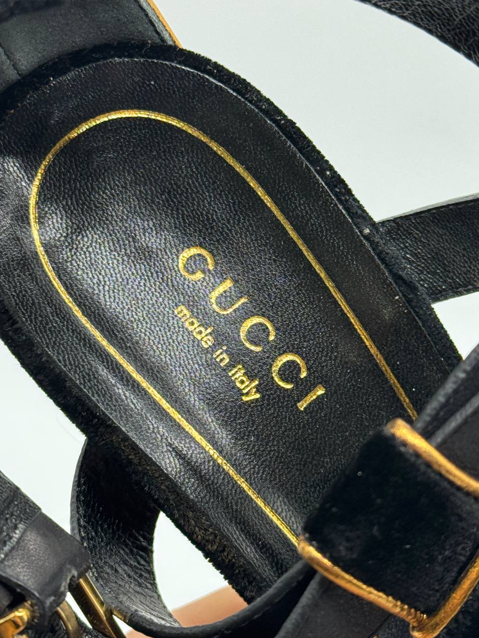 Vintage Gucci Velvet Gladiator Heels