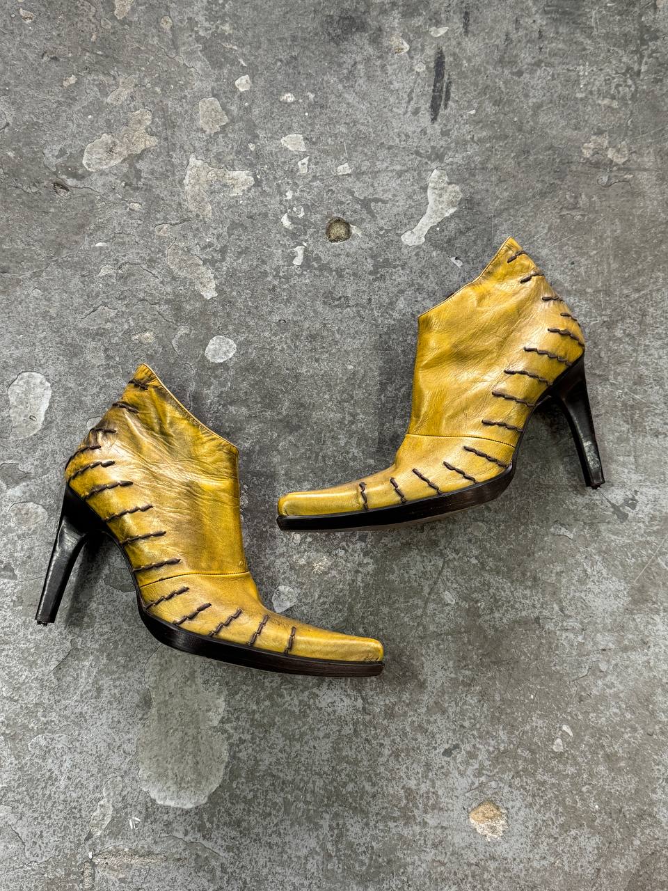 Y2K Leather Heels Vintage Made in Italy