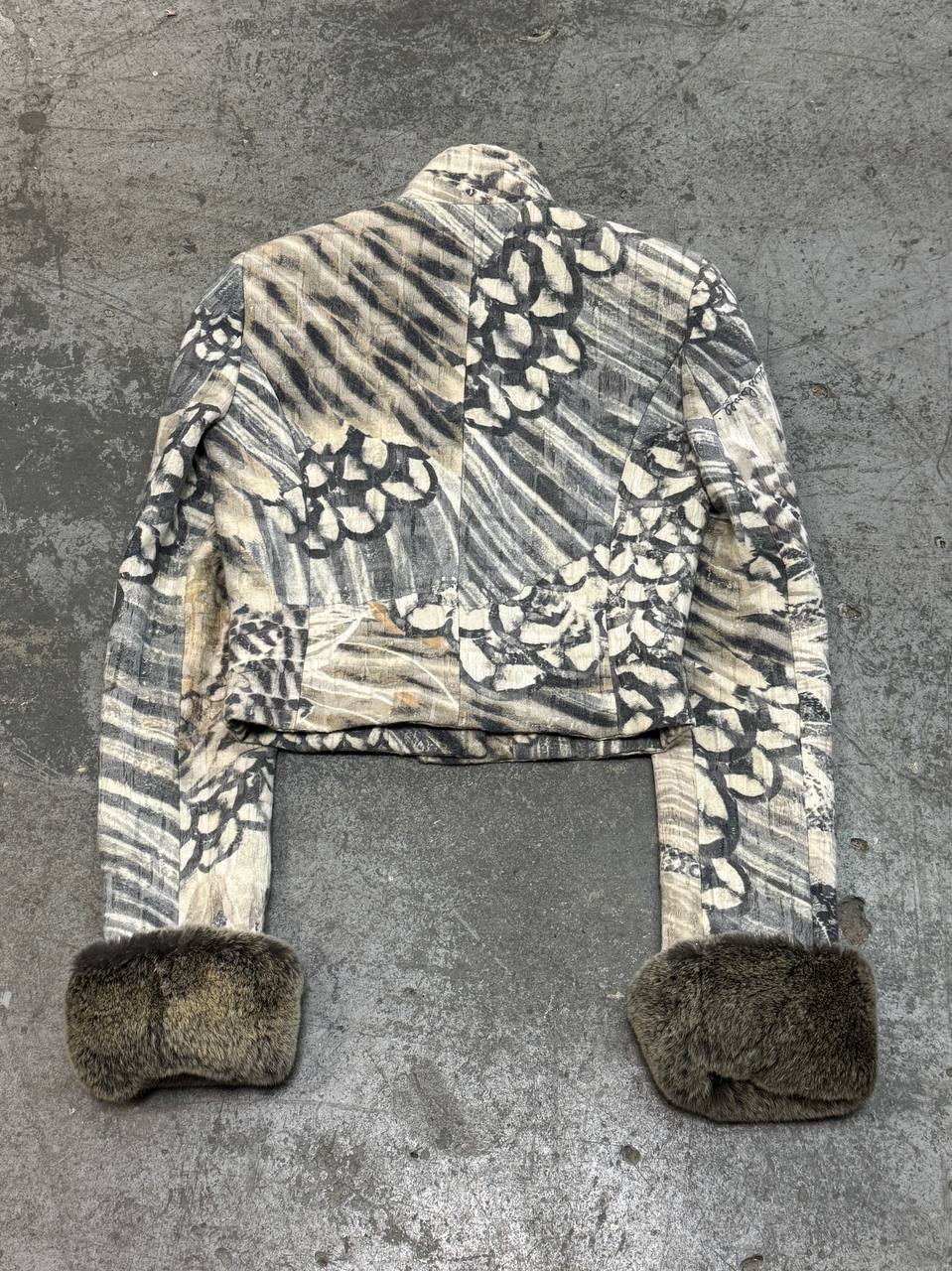 Roberto Cavalli Wool Jacket with Fur Cuffs