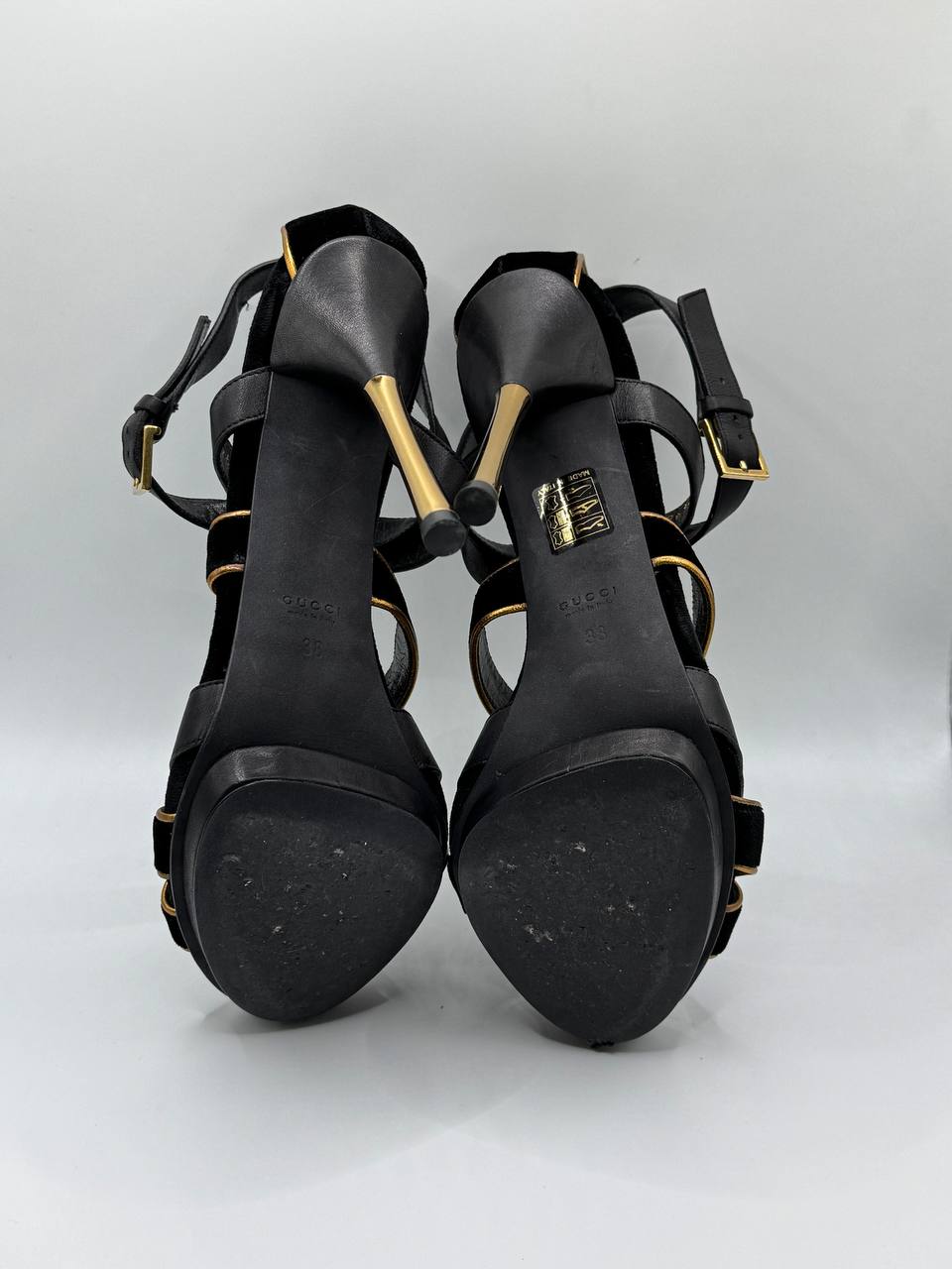 Vintage Gucci Velvet Gladiator Heels
