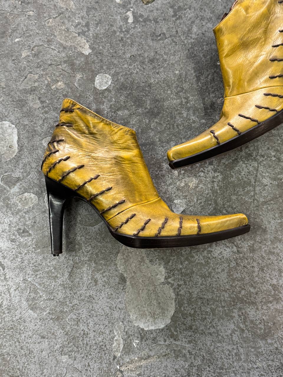 Y2K Leather Heels Vintage Made in Italy
