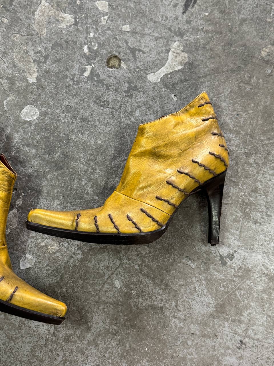 Y2K Leather Heels Vintage Made in Italy