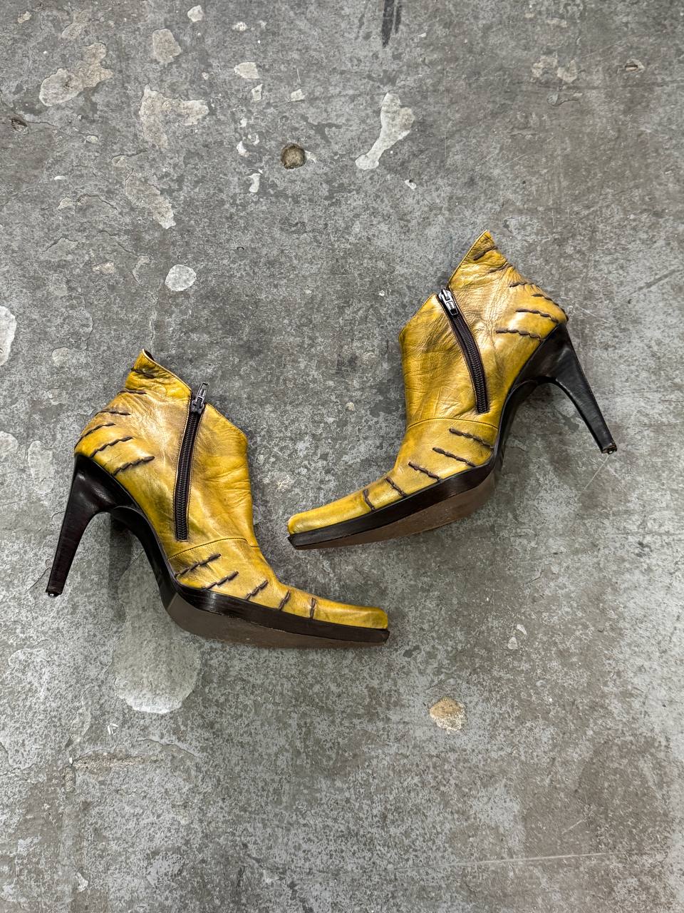 Y2K Leather Heels Vintage Made in Italy